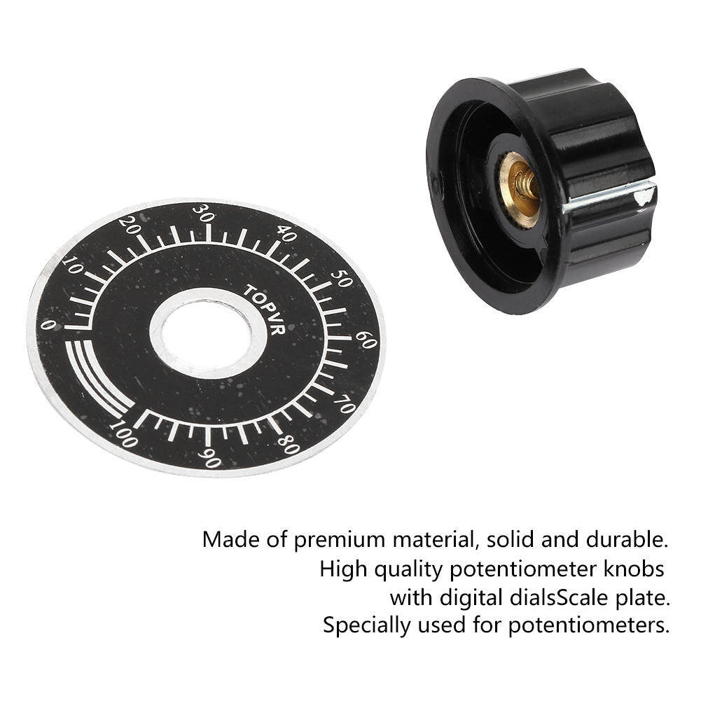 MF-A03 Potentiometer Knurled Knobs Volume Control Cap + Digital Dial Potentiometer Scale Plate Scale Plate