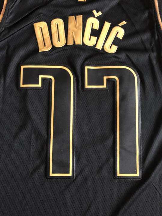 luka doncic black and gold jersey