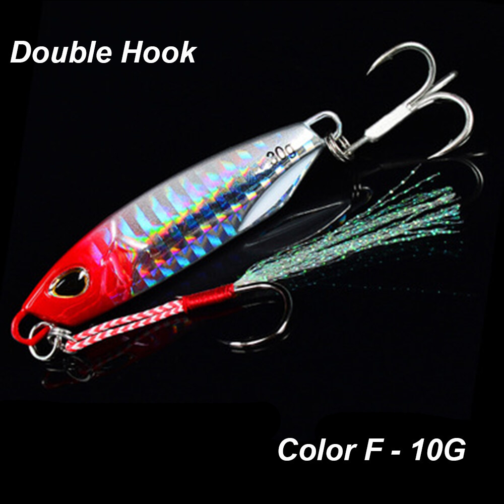 Hook Colorful Jig Bait Feather Metal Fishing Lures Spinning Baits Lead Casting