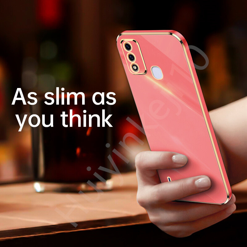 ITEL A48 straight edge electroplating square soft plastic shell color shell mobile phone case
