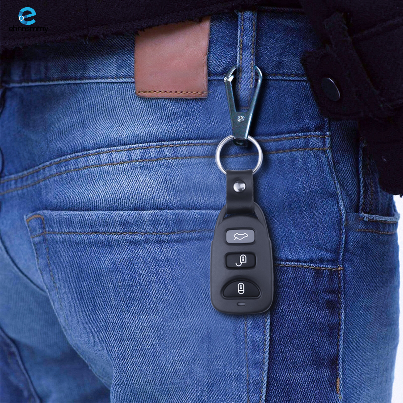 4-Button Learning Remote Control Clone Fixed Learning Code RF Transmitter with Key Ring for Cars Garage Doors Gates