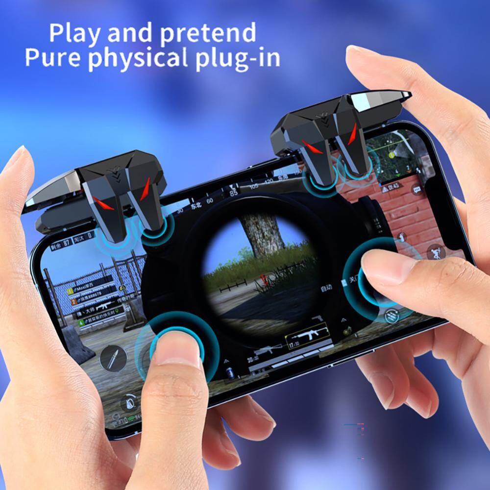 2pcs Mechanical 6 Finger Game Controller Key Button Sensitive Gamepad Key Button for Pubg Mobile