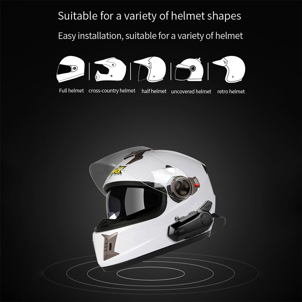 Aitemay E1 Motorcycle Bluetooth 5.0 Headphone Wireless Handsfree Headset with Microphone (Soft Mic Version)