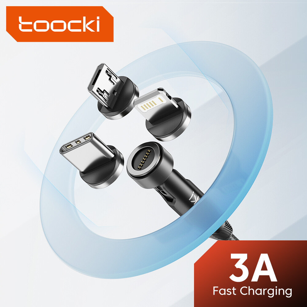Toocki 540 Xoay Cáp sạc nam châm 3A Nhanh Chóng Sạc Micro USB Loại C cáp cho iPhone Xiaomi Nam Châm sạc điện thoại Dây Dữ Liệu