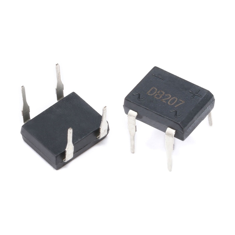 20 pcs diode bridge retifica db207 dip-4 db207s dip4 2a 1000v power diode rectifier 1000v electronic components