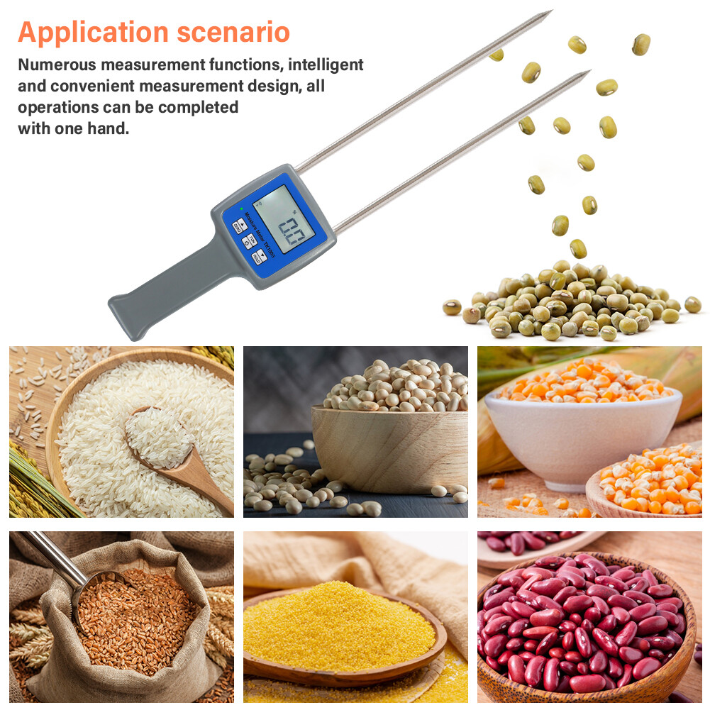 Yieryi TK100G Grain Moisture Meter Wheat Maize Corn Soya Beans Paddy Rice Sorghum flour Moisture Tester for Farming