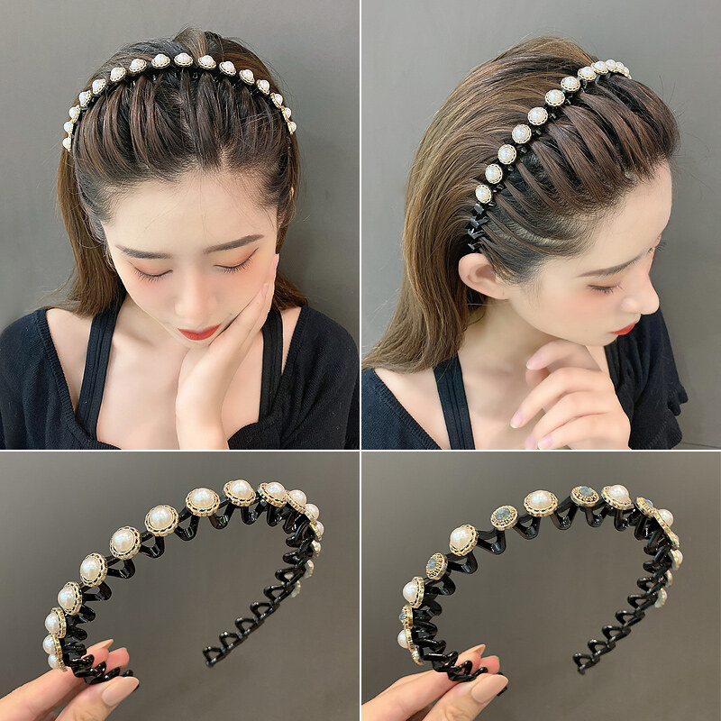 Bờm Tóc Bện Ngọc Trai Cho Nữ, Hairbands
