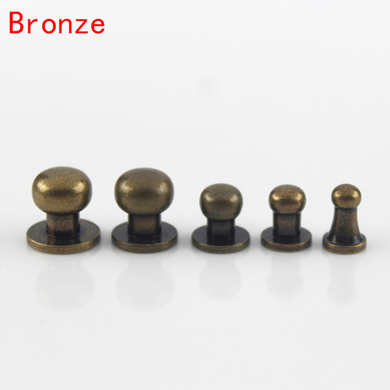 Xinyi3 10Sets Leather Strap Tool Screws Cloth accessories Brass Rivets Bag accessories Studs DIY supplies DIY Belt Round Head Double Cap 10pcs