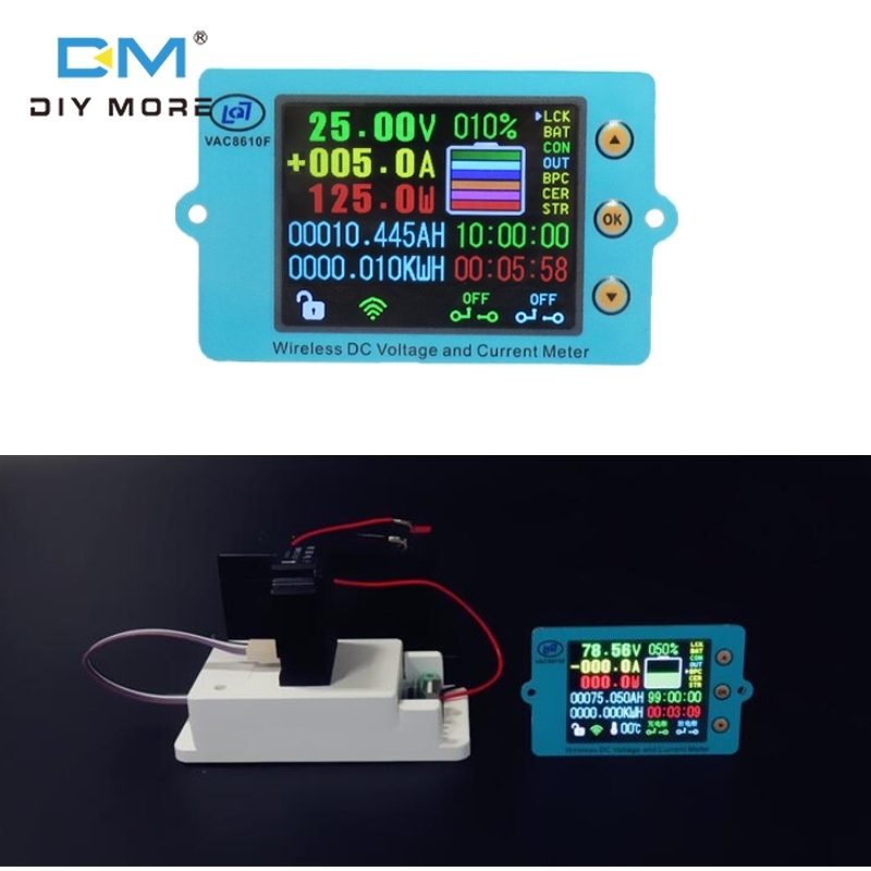 Diymore DC 500V 100A 200A 500A Wireless Voltage Meter Voltmeter Ammeter Solar Battery Charging Coulometer Capacity Power Detector Tester