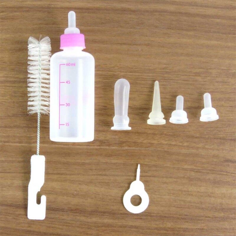 1 Bộ Silicone Hồng Pet Ăn Chai Puppy Dog Kitten Điều Dưỡng Nước Sữa Feeder Pet Dog Cat Sản Phẩm Trong Suốt Màu Sắc