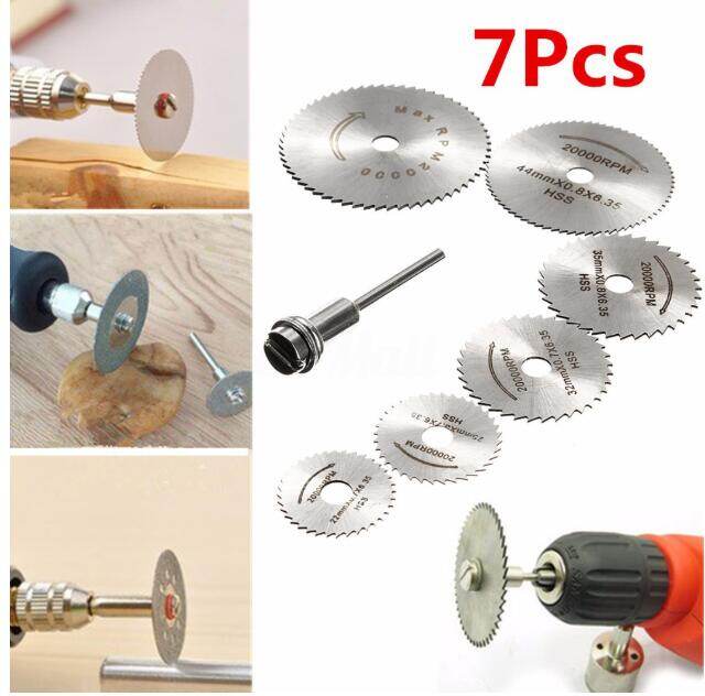 Power Tool Set 7pcs HSS Circular Saw Blade Rotary Tool For Dremel Metal Cutter Wood Cutting Discs Drill Mandrel Cutoff