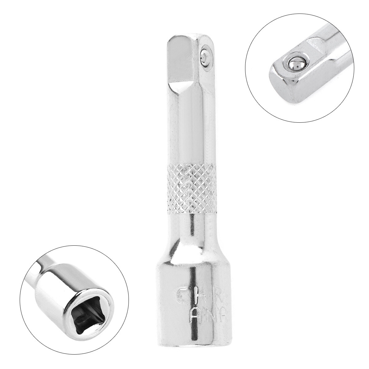 1 / 4 Chromed Steel Extension Bar 50MM Drive Ratchet Wrench Socket Adapter Power Drill Adapter for Installation and Maintenance