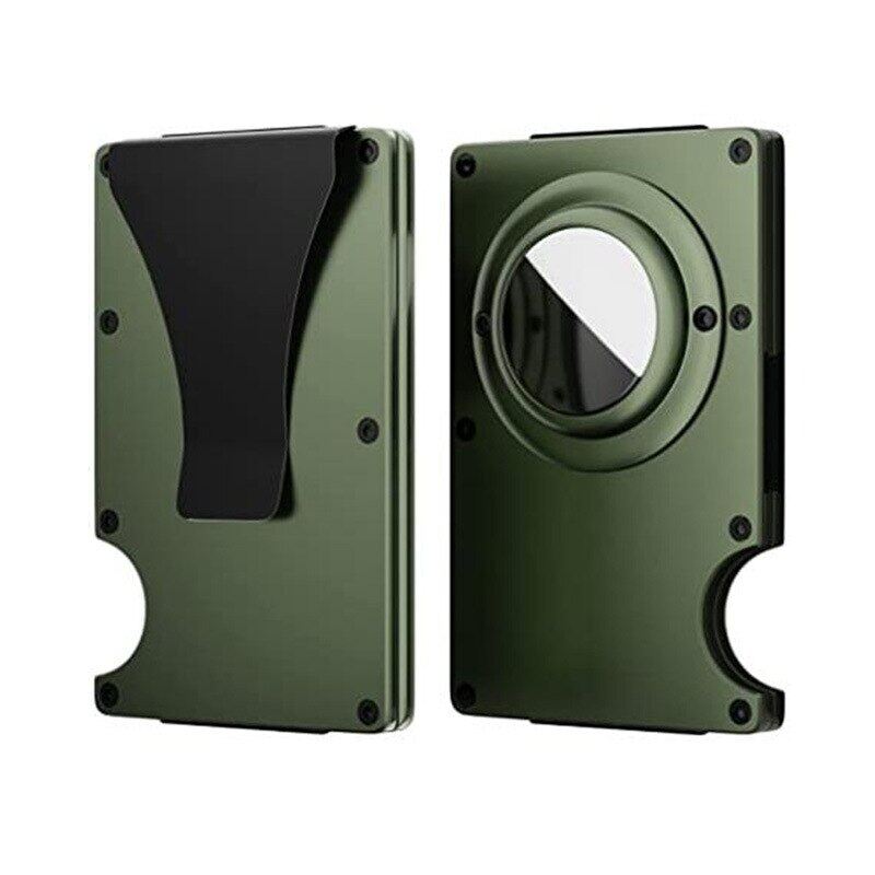 Airtag Card Holder Rfid Aluminum Case Metal Man Wallet Credit ID Men Slim Business Cardholder Cash Strap Air Tag Cards