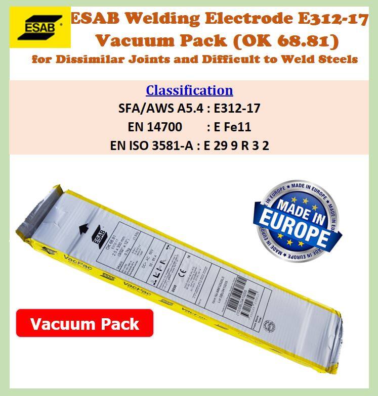 ESAB Welding Electrode E31217 (OK 68.81) Vacuum Pack Dissimilar