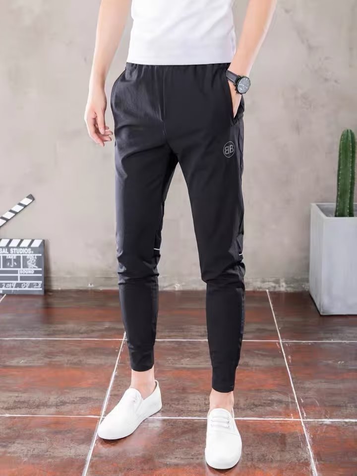 Thin slacks, men's slim fit sports cropped pants