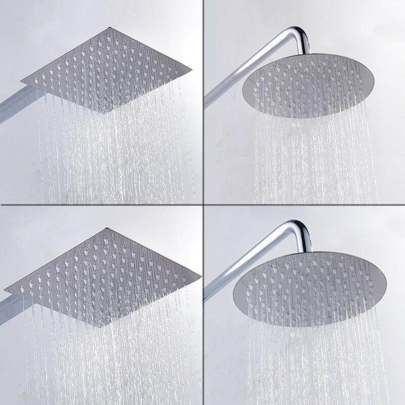 4//6//8//10//12/'/' Stainless Steel Shower Head Rainfall Bathroom Sprayer Round Square