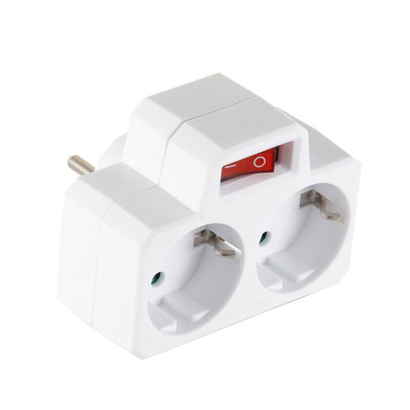 EU Standard Multiple Plug 250V 16A Double Socket Conversion Socket with Outlet Switch Plug Power Adapter Socket