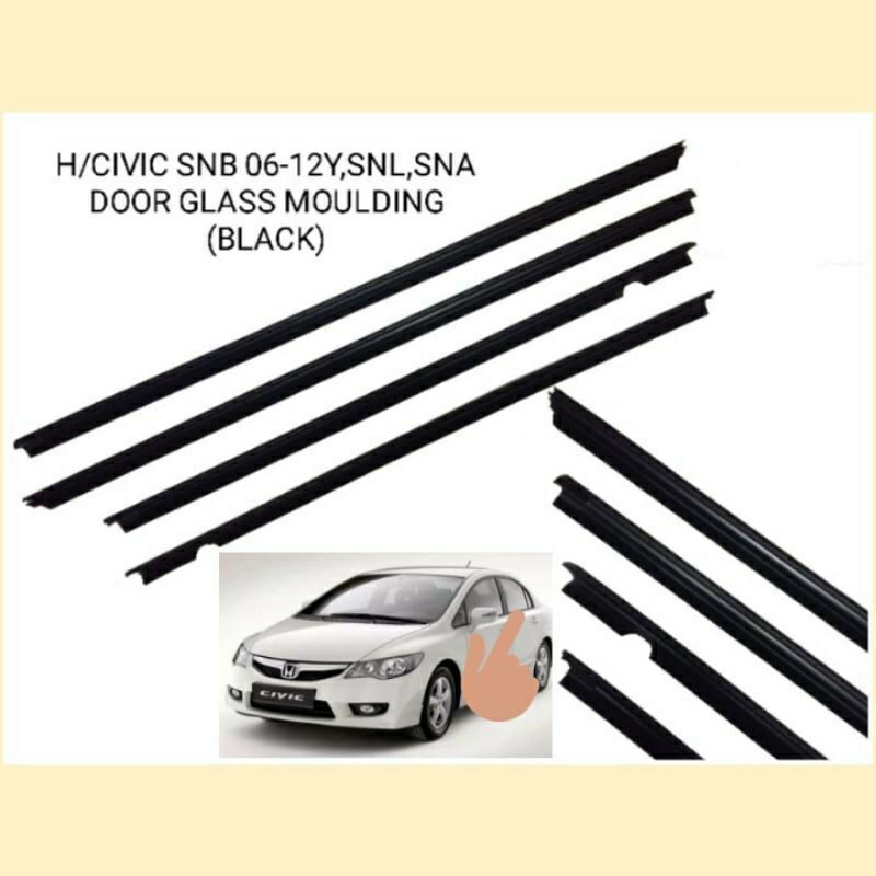HONDA CIVIC FD SNA SNB DOOR GLASS OUTER MOULDING Lazada