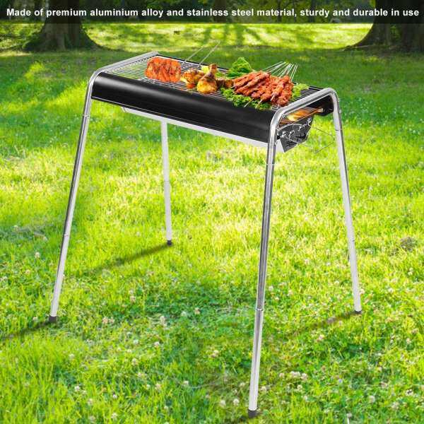 Sweetbaby Thép không gỉ Gấp Vỉ Nướng BBQ Bếp Than Đen