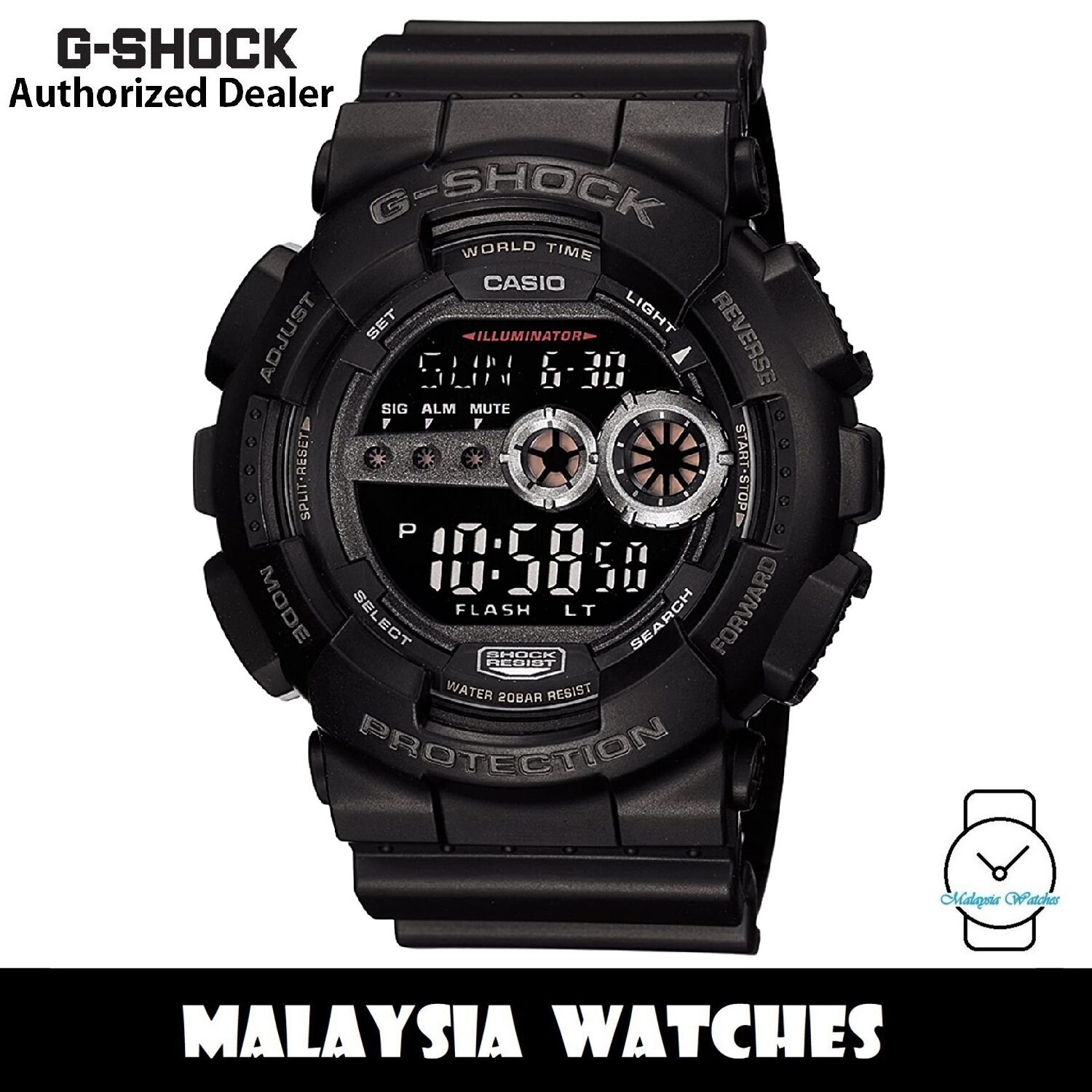 OFFICIAL MALAYSIA WARRANTY Casio G Shock GD 100 1B Standard Digital Men s Resin Watch Black Lazada