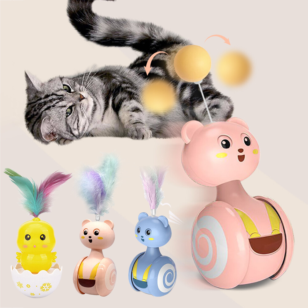 Cat Automatic Toys Pet Bumbler Funny Toy Interactive Cat Toys Cat Rolling Teaser Feather Wand Cat Toys Interactive Rotating Ball