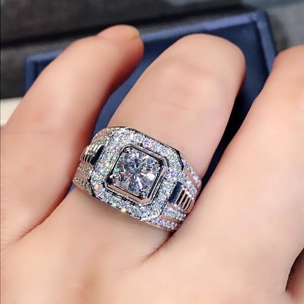 Nhẫn Nam Đính Đá Tự Nhiên, Nhẫn Bạc Cao Cấp 925 Sterling