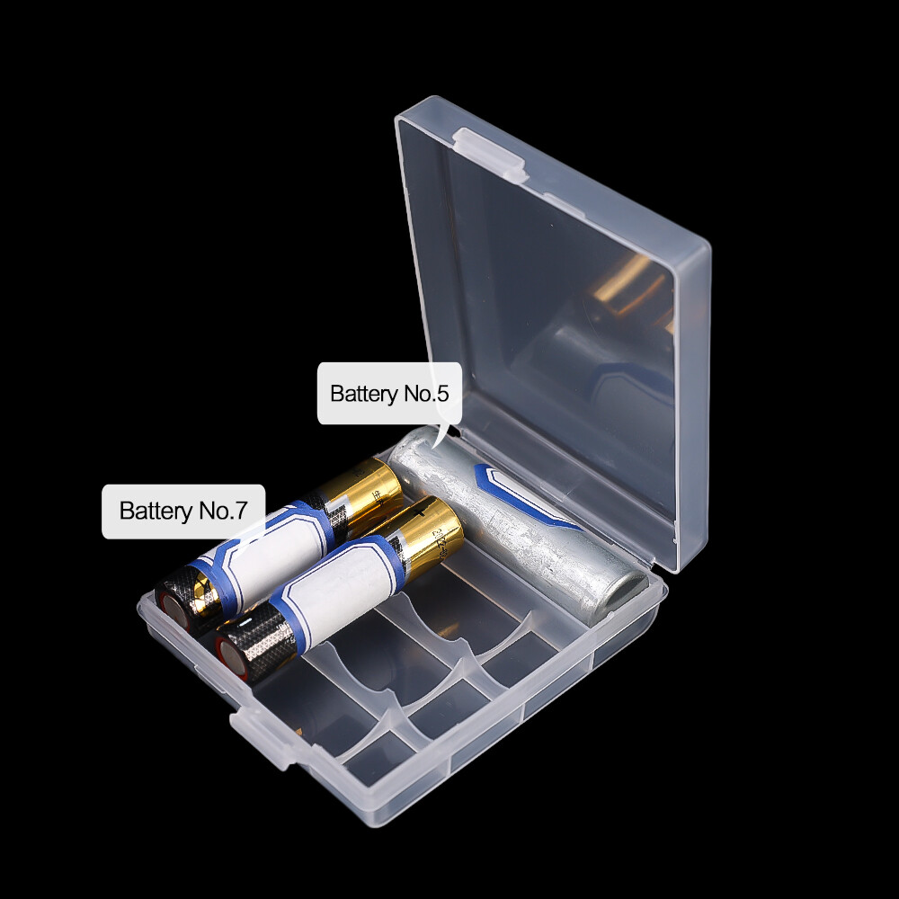 4Slots Hard Plastic Battery Storage Boxes AA /AAA Battery Holder Container Box With Clips