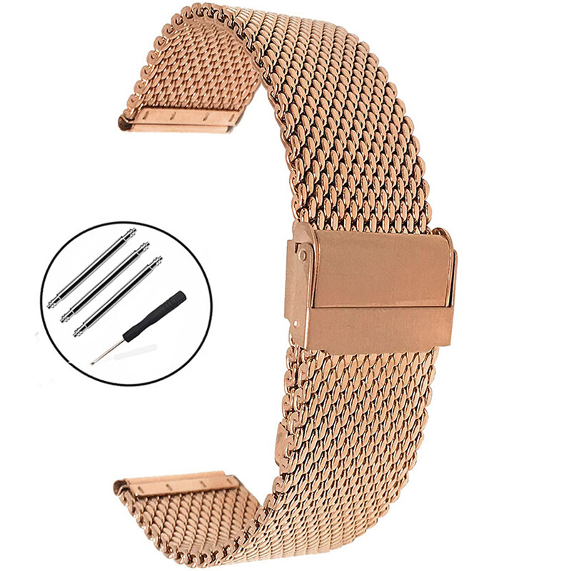 Stainless Steel 1.0mm Milanese Coarse Mesh Watchband 3mm Thickness Heavy Wristband Strap18mm 20mm 22mm 24mm Watch Accessories With Tool