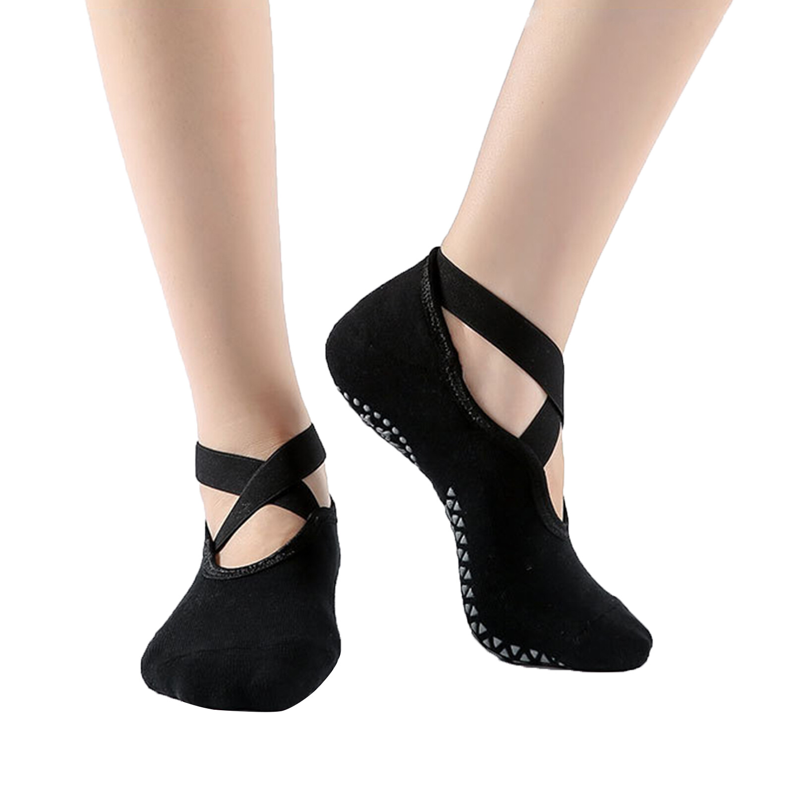 Ballet Shoes Cross Straps Anti-slip Particles Bottom High Elasticity Dance Terry Socks
