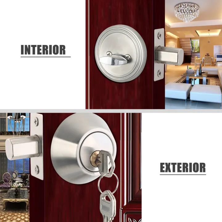 Door Knob Lockset With 3 Keys Privacy Handle Bedroom Bathroom