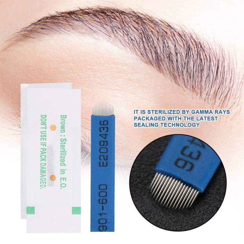 50 Cái Dùng Một Lần Microblading Blade Semipermanent Eyebrow Manual Tattoo Tool 16 Pins / 18 Pins 18-Pin
