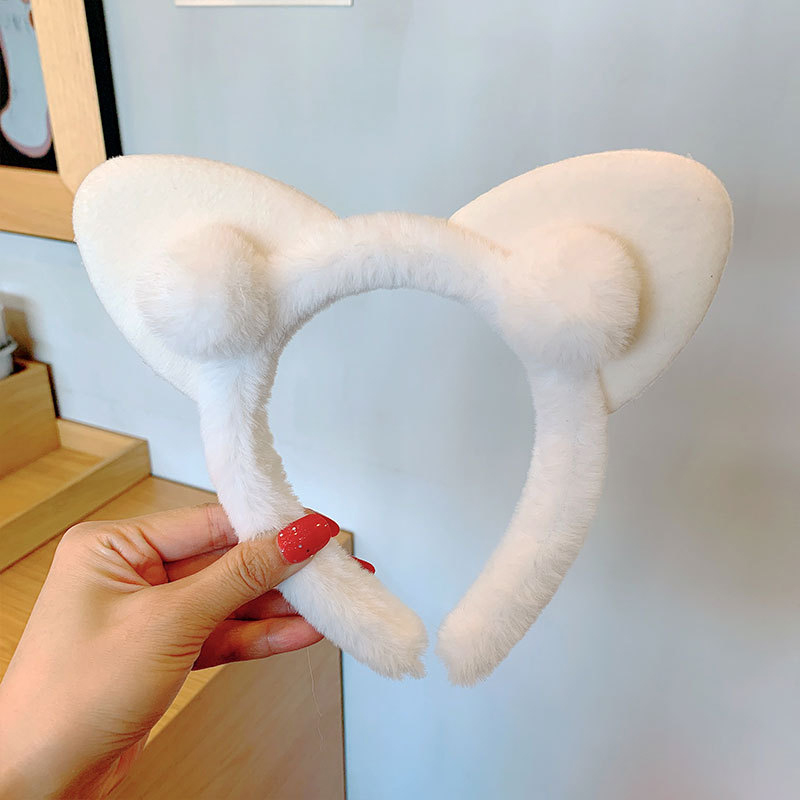 MIAOYA Fashion Jewelry Shop INS New Cat Ear Headband For Ladies Colorful Plush Hair Accessories For Students Exquisite Birthday Gifts