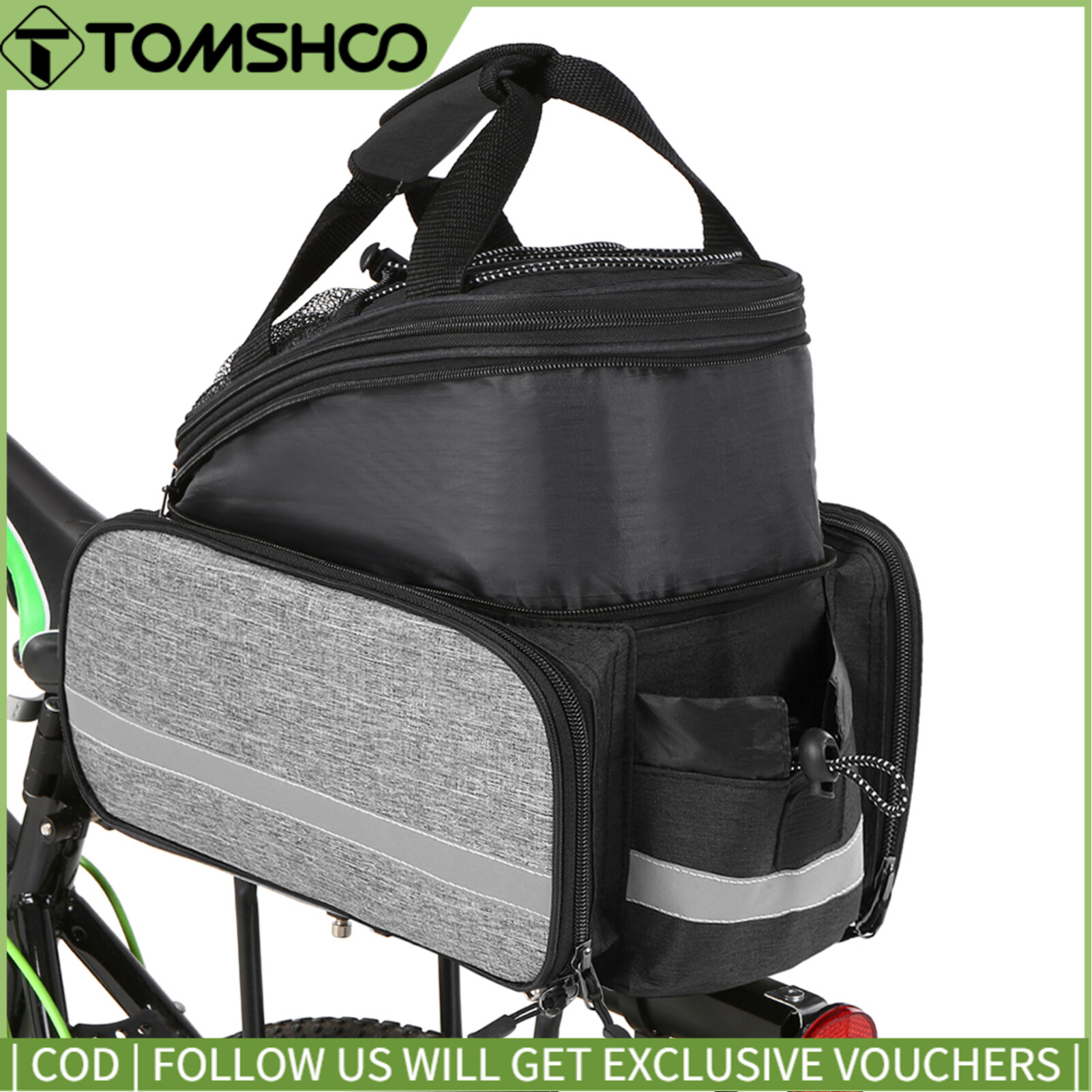Bicycle Rear Seat Bag Multifunction Expandable Waterproof MTB Bicycle Pannier Bag Bike Rack Bag With Rain Cover