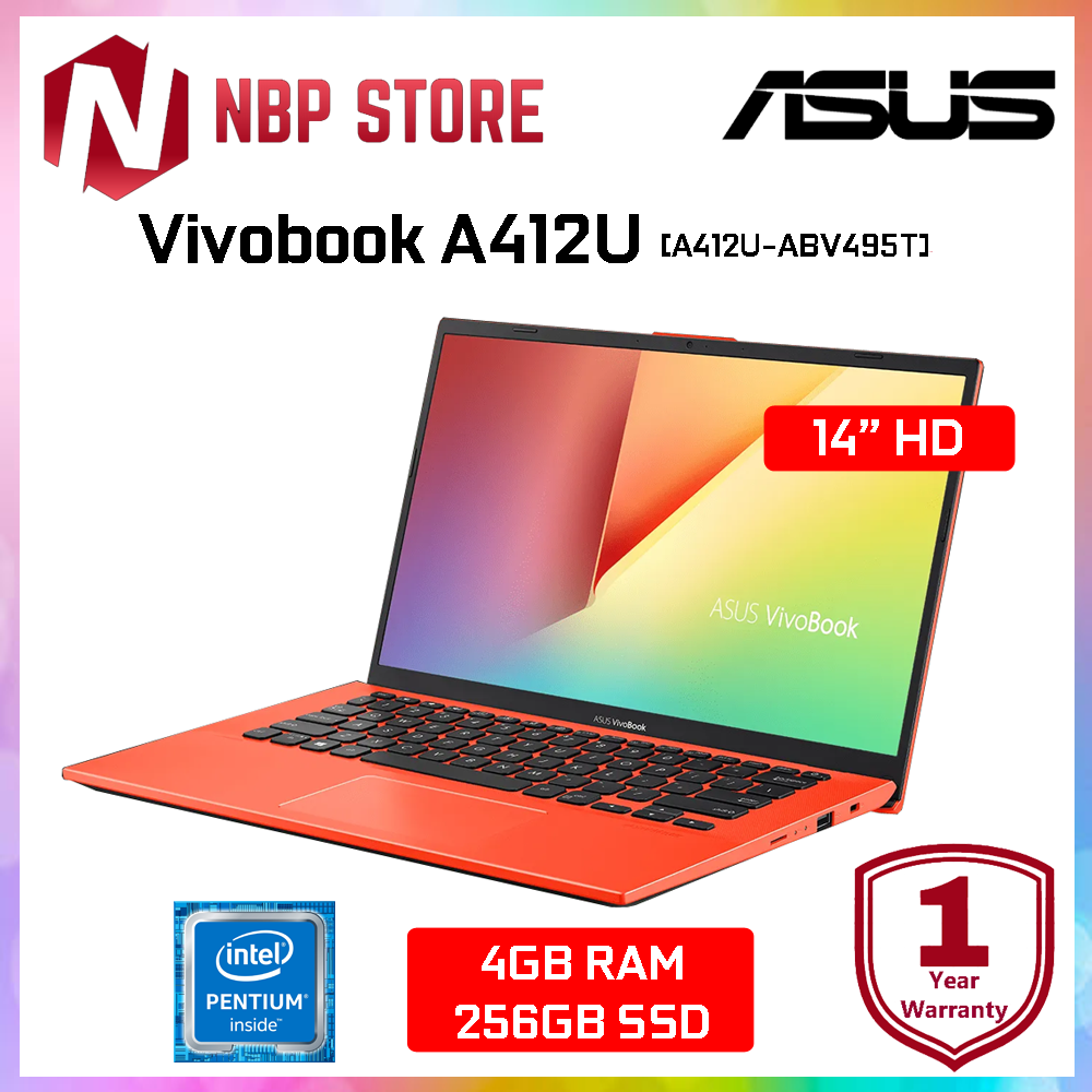 Asus Vivobook A412U-ABV495T 14 Laptop Coral Crush - Orange ( Pentium 4417U, 4GB, 256GB SSD, Intel, W10 ) Malaysia