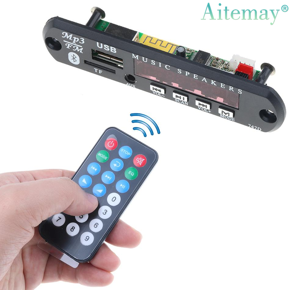 Remote Control 12V LED Bluetooth Stereo MP3 Player Decoder Board SD//USB//AUX//FM