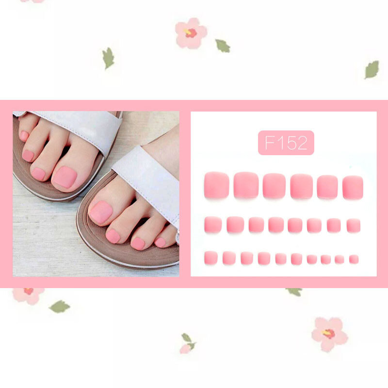 [HCM]Bộ 24 Móng Chân Giả Dáng Vuông Có Nhiều Màu Đẹp Chất Liệu Acrylic Gồm Keo 2G Giá Tốt