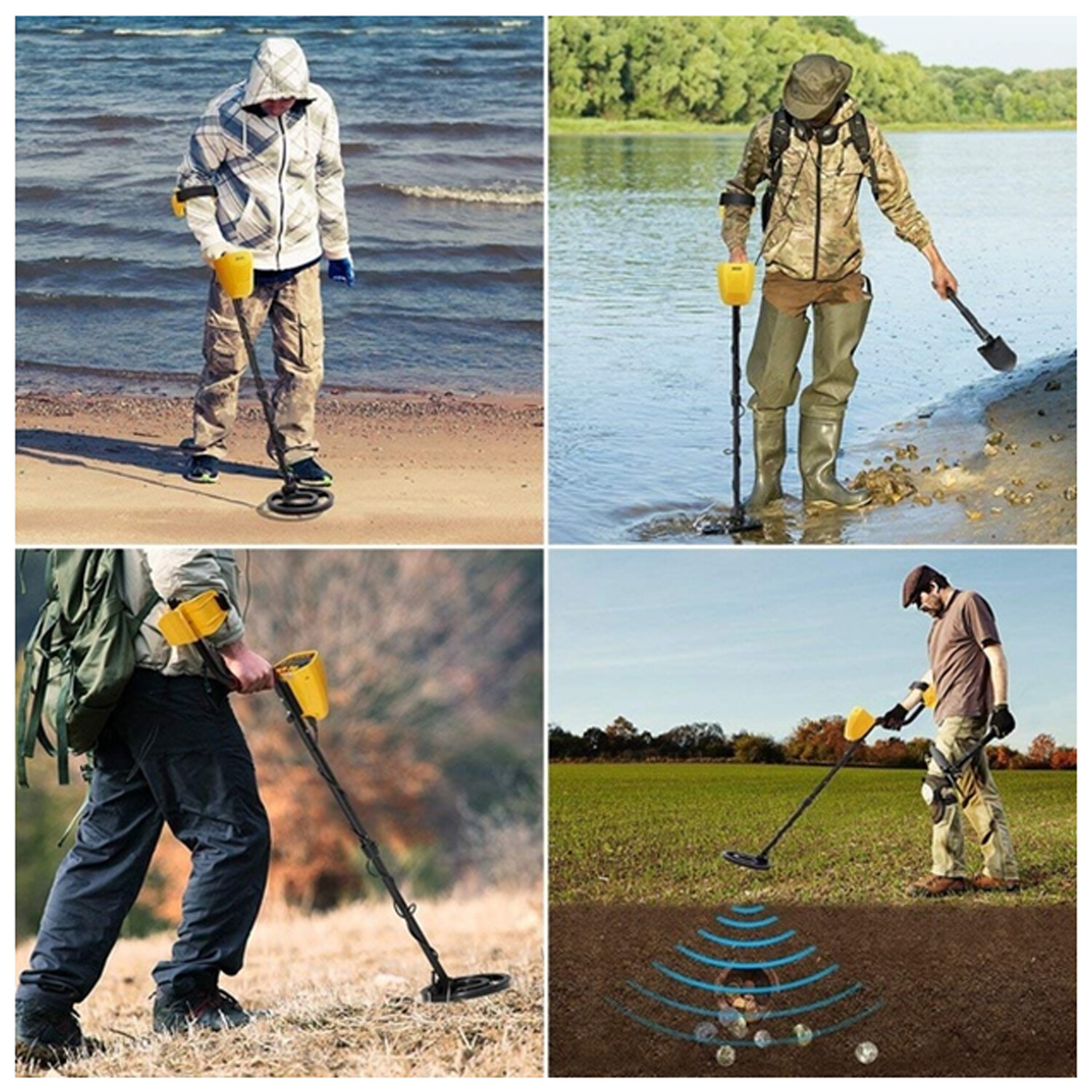 KKmoon Professional Metal Detector P/P Function Disc Mode High Sensitivity Adjustable Waterproof Metal Finder 7 Target Categories Underground Treasure Hunter LCD Display