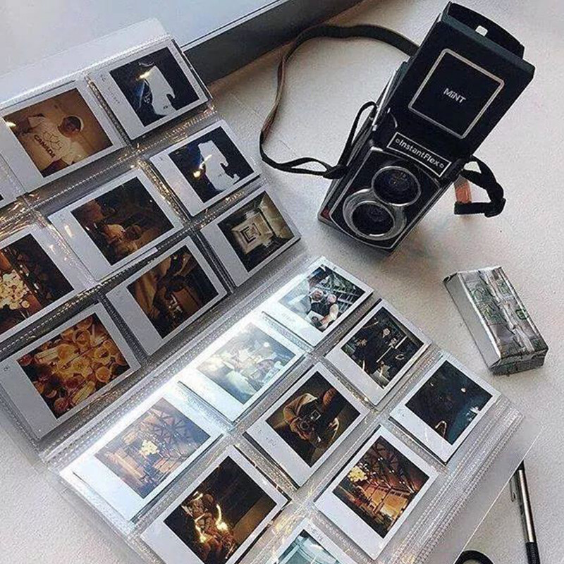 288 กระเป๋าใสฟิล์มอัลบั้มรูป Instax Mini 9 8 7 S 25 70 90 กล้องอินสแตนท์ฟิล์มตั๋วที่เก็บนามบัตร