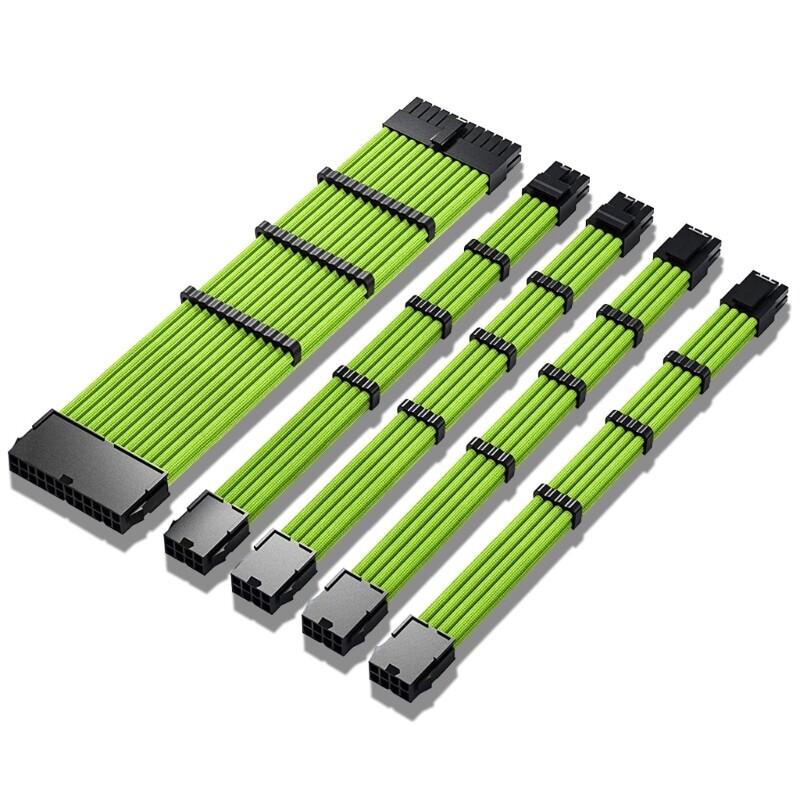 Sleeved cables psu extension cable kit with 30cm sleeved 24-pin 6+2-pin 4+4-pin for atx power supply