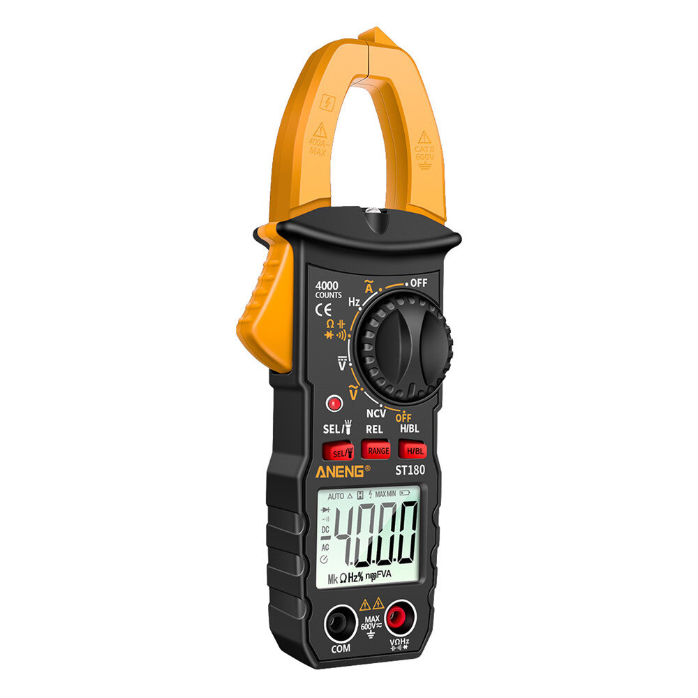 Shockley Digital Clamp Meter Multimeter Tester 4000 Counts Amp Ohm Volt Meter Measures AC Current AC/DC Voltage Capacitance Resistance