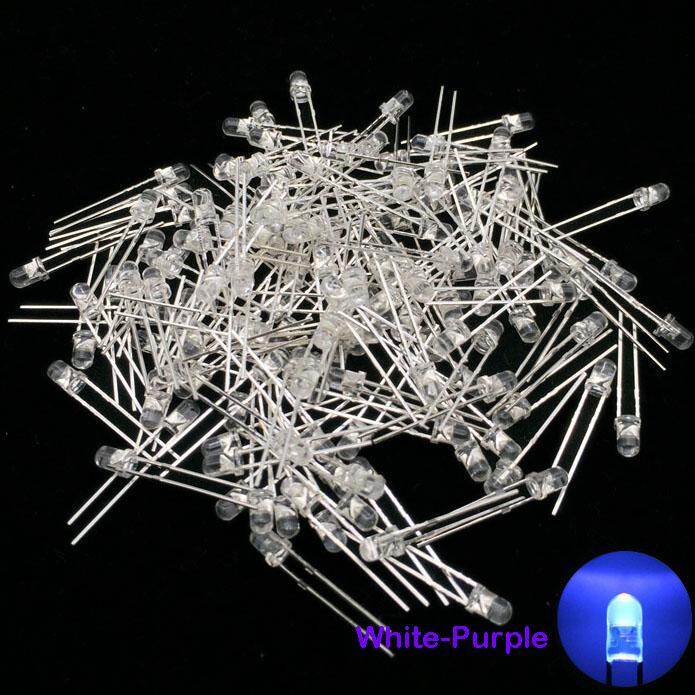 100 cái 3 mét LED trong suốt Diode 3 mét ánh sáng màu xanh lá cây/ánh sáng màu đỏ/Đèn xanh dương/đèn vàng/ánh sáng màu da cam DIY phát ra ánh sáng Diode