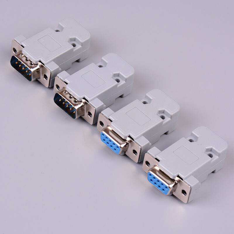 [Slowball] Flash Sale 2Set RS232 DB9 female socket plug connector 9 pin copper RS232 adapter with case
