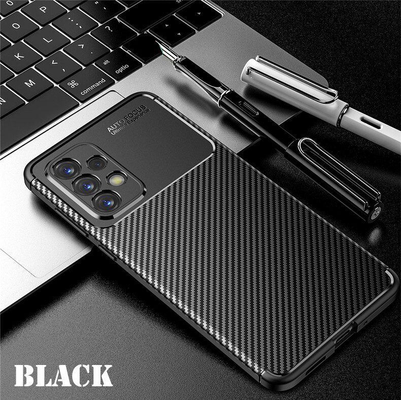 Lereach New Carbon Fiber Soft Case for Samsung Galaxy A54 A14 A34 A23 A33 A53 5G Shockproof Anti-scratch SiliconeTPU Back Cover Phone Case