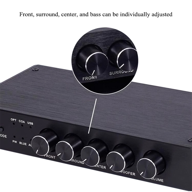 Hifi 5.1ch Audio Decoding Bluetooth Music Player AC3 OPT AUX COAX USB Lossess Play Home Decoder QS7785PF Preamplifier Effector