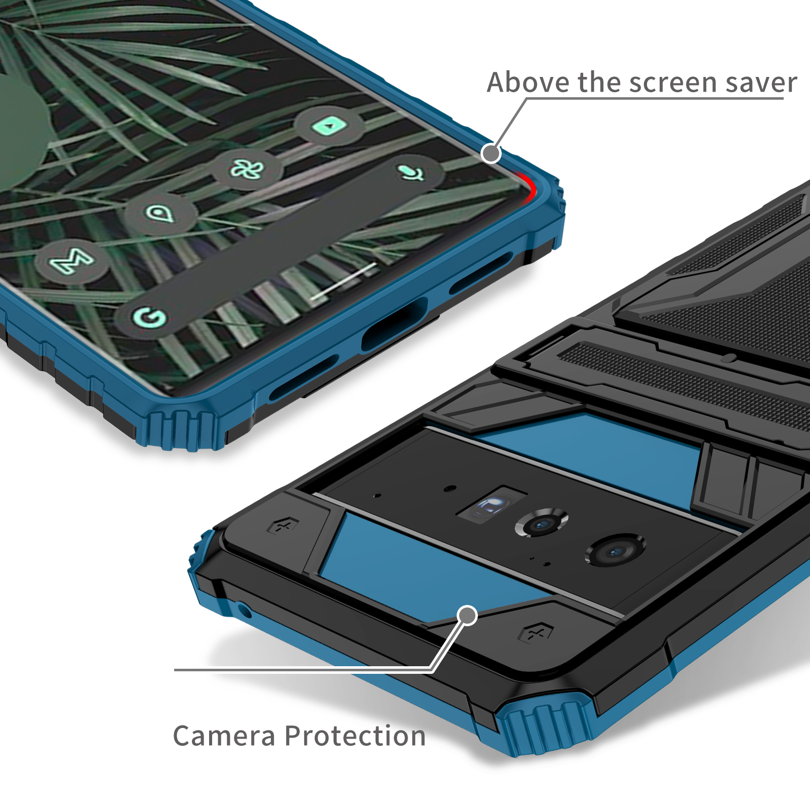 For Google Pixel 6 Pro Pixel 8 Pro Case Cover Rugged Shockproof Protective Card Slots Holder Hybrid Magnetic Kickstand Phone Case Cover