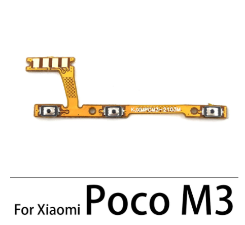 New Power On Off Volume Side Button Key Flex Cable For Xiaomi Poco M3 Replacement Parts