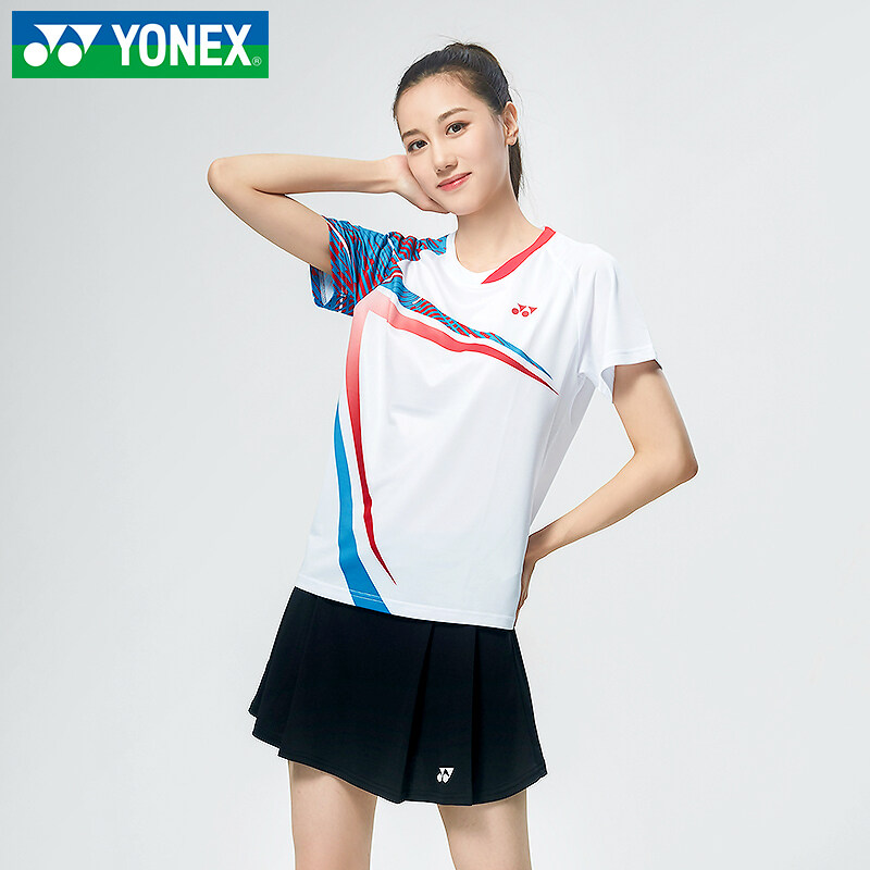 YONEX ชุดเจอร์ซีย์สำหรับผู้หญิง,ชุดฝึกกีฬากระโปรงแขนสั้นแห้งเร็วซื้อเป็นกลุ่ม