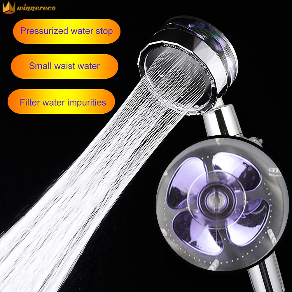 Multi-color Propeller Handheld Shower Head Nozzle High Pressure Adjustment