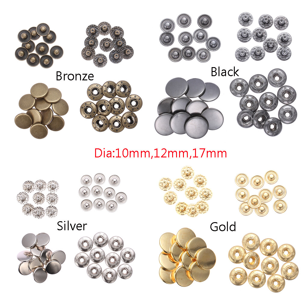 10set(40pcs) Clothes Shirts Sewing Accessories Scrapbooking Stud Snap Buttons Press Button Fasteners Round