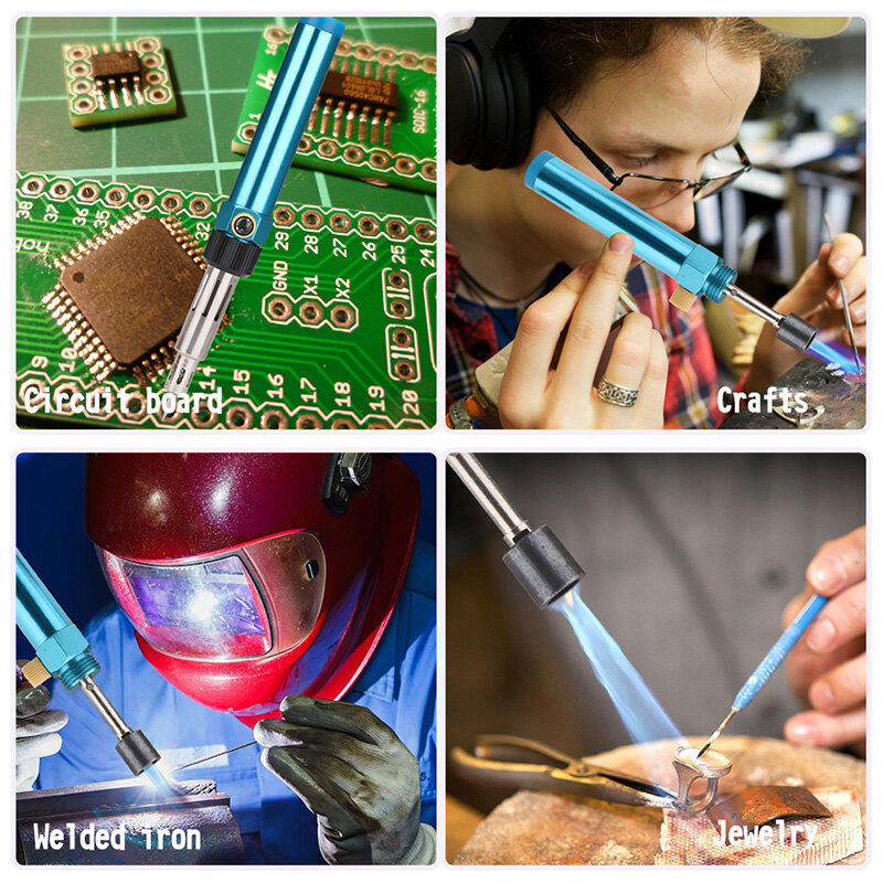 [Ready stock] KIPRUN Butane Gas Soldering Iron Welding Solder Irons 1300 Celsius Multi-function Adjustable Temperature Cordless Welding Pen Welding Tool